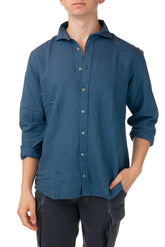 MAGLIA CAMICIA UOMO  BLU